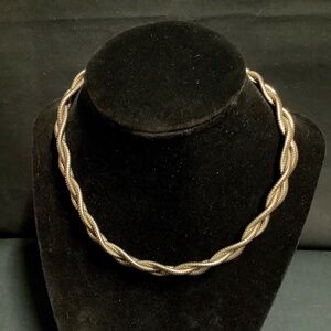 Vintage Coro Silver Tone Choker Necklace, DES Pat Pend.